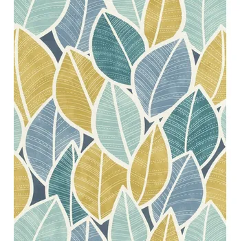 Fototapeta Tapeta Listy modrá námořnická hořčicová 3D