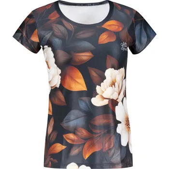 Dámské volnočasové triko premium ALTISPORT VOJ/ALW097TR06 BÍLÁ/ORANGE/KVĚTY XL