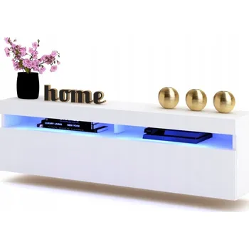 Komoda Závěsná skříňka pod TV Komoda PLAY Bílá Matná LED