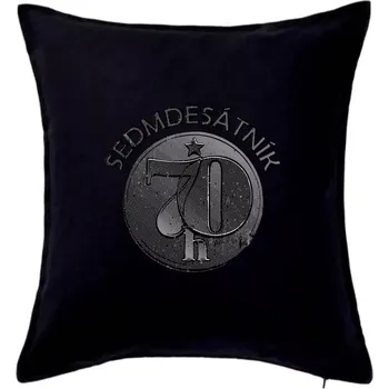 Polštář Sedmdesátník Československý - Polštář 50x50 - 50x50 - Včetně výplně ( Černá )