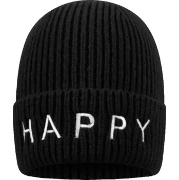 Čepice ORNAMENTI Zimní čepice HAPPY černá