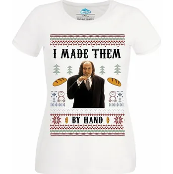 Dámské tričko Dámské tričko Butlerův Recept I made them by hand (Velikost: S, Barva: Bílá)