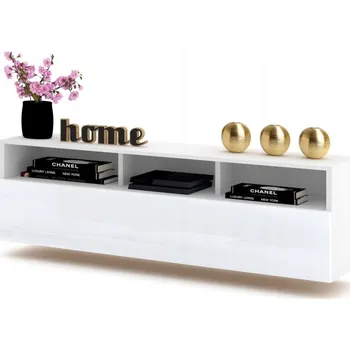 Komoda Závěsná skříňka pod TV Komoda PLAY Bílý lesk 140