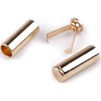 Kovová koncovka na šňůru dvoudílná s pojistkou Ø6 mm, barva 2 zlatá klasik