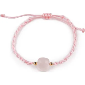 Náramek Náramek shamballa se skleněným korálkem - 2 růžová nejsv.