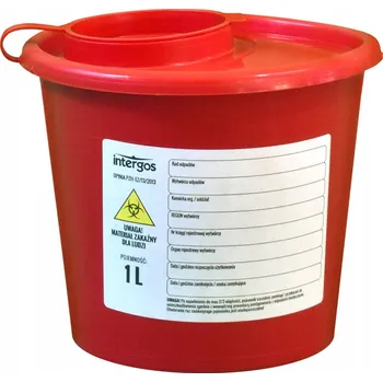 Odpadkový koš Nádoba na lékařský odpad 1 l červená