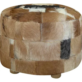 Taburet vidaXL Taburet, kozí kůže, kulatý, 50x50x45 cm