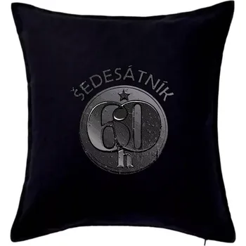 Polštář Šedesátník Československý - Polštář 50x50 - 50x50 - Pouze potah ( Černá )