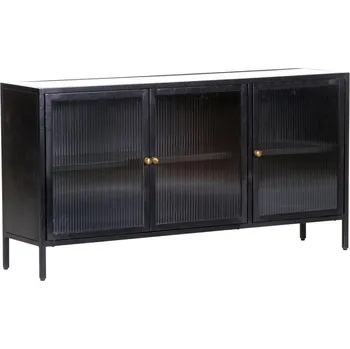 Komoda Unikátní černá kovová komoda Bronco s mramorem