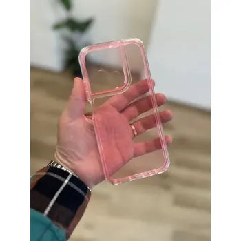 Pouzdro Matrix Clear Xiaomi Redmi 15C – pudrově růžové (Průhledné pouzdro Matrix Clear pro Xiaomi Redmi 15C (4G / 5G) – pudrově růžové okraje, zesílené rohy, odolné TPU + PU)