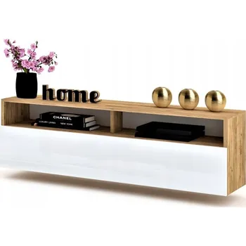 Komoda Závěsná skříňka pod TV komoda PLAY Craft bílý lesk