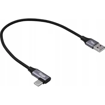 Datový kabel Úhlový kabel USB-C / USB-A Akyga Rychlé Nabíjení 60W krátký 30 cm černý