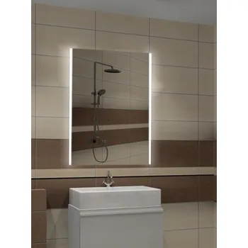 Zrcadlo ZRCADLO AGA 60x70 S LED PROFILEM, silné osvětlení