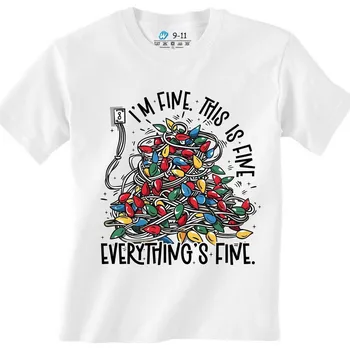 Dívčí oblečení Dětské tričko Zamotaná Vánoční Světýlka (Velikost: 5-6, Barva: Bílá)