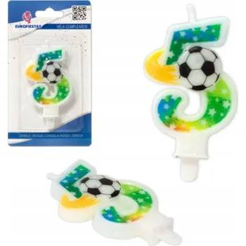 Dortová svíčka Narozeninová svíčka číslice pět 5 fotbal