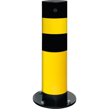 parkovací zábrana Ochranný sloupek, žárově zinkovaný, žlutý, černé pruhy, flexibilní, Ø 159 mm