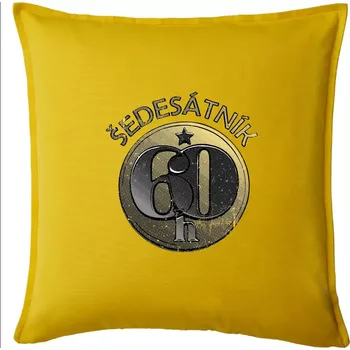 Polštář Šedesátník Československý - Polštář 50x50 - 50x50 - Včetně výplně ( Žlutá )