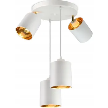 Lampa Stropní Svítidlo Lustr Pohyblivé Stínidla Bílá Zlatá