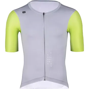 cyklistický dres dres FORCE LIMIT kr. rukáv, šedo-limetkový S