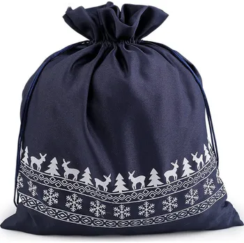 Vánoce Vánoční dárkový pytlík 30x35 cm, barva 4 (14) modrá tmavá