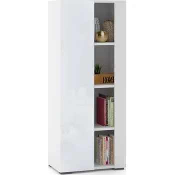 Komoda Vitrína RTV Komoda do obývacího pokoje Vysoká police Bílý Lesk