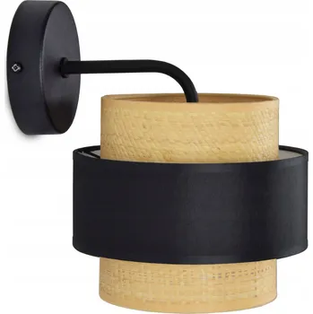 Nástěnné svítidlo Nástěnná lampa Kinkiet STÍNÍTKO Ratan Černá Bílá