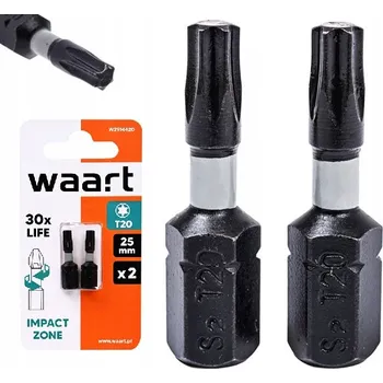 Bit Torxové úderové bity Waart W29M420 T20 25 mm 1/4" 2 kusy