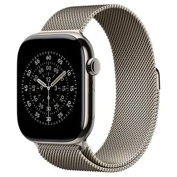 Chytré hodinky Apple Watch 49/46/45/44mm přírodní milánský tah S/M