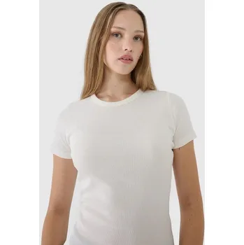 Dámská móda Dámské žebrované tričko 4F 4FWSS25TTSHF1968-11S xs