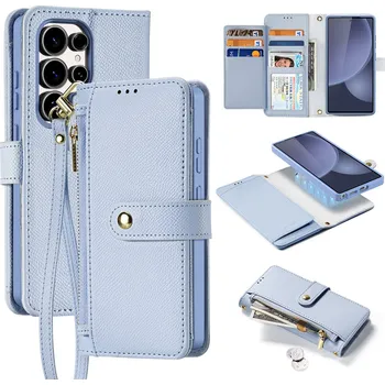 Pouzdro na mobilní telefon Kožené pouzdro Dux Ducis Lawa pro Samsung Galaxy S25 Ultra s odnímatelným magnetickým peněženkou - modré