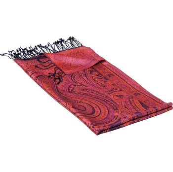 Šála Hedvábná šála Super střední tmavě modrá s růžovou