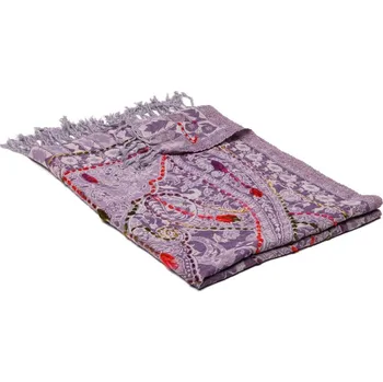 Šála Šála z merino vlny s vyšíváním šedofialová