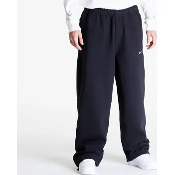 Tepláky Nike Solo Swoosh Men's Open-Hem Brushed-Back Fleece Pants Black/ White XL