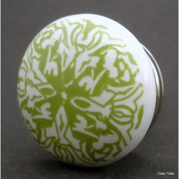 Nábytkové kování Nábytková úchytka se zeleným potiskem 4 cm - knopka