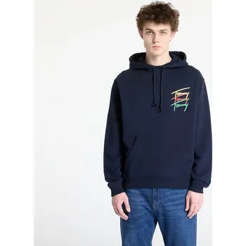 Pánská mikina Mikina Tommy Jeans Relaxed 3 Color Sign Hoodie Blue L