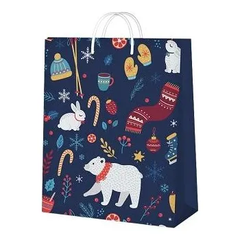 Dárková taška ALBI Dárková taška malá - Medvěd a zimní doplňky