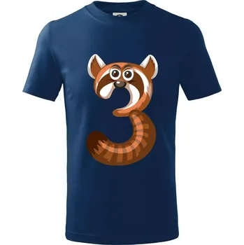 Chlapecké tričko Věk dítětě zvíře 3 - Tričko dětské bavlněné - 98 cm / 2 roky ( Půlnoční modrá )