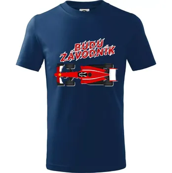 Chlapecké tričko Budu závodník červená formule - Tričko dětské bavlněné - 98 cm / 2 roky ( Půlnoční modrá )