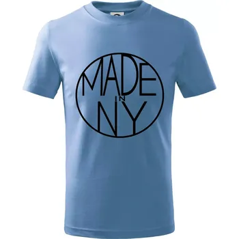 Chlapecké tričko Made in NY - Tričko dětské bavlněné - 98 cm / 2 roky ( Pyžamově světlá modrá )