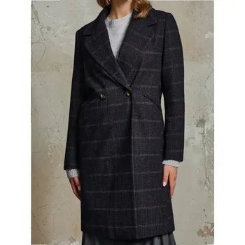 Dámský kabát Sinsay - Dlouhý kostkovaný kabát - vícebarevná - 602FH-MLC - 602FH-MLC-L