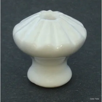 Nábytkové kování Nábytková knopka bílá 3,5 cm bez šroubu - úchytka