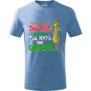 Chlapecké tričko DNA test Grinch - Tričko dětské bavlněné - 134 cm/8 let ( Pyžamově světlá modrá )