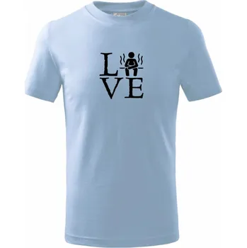 Chlapecké tričko Love sauna - Tričko dětské bavlněné - 98 cm / 2 roky ( Pyžamově světlá modrá )