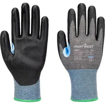 Pracovní oblečení Portwest CS Cut D15 PU rukavice, černá/šedá, vel.XS