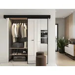 Zrcadlové posuvné dveře Lindo s tichým dovíráním - černá