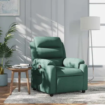 Křeslo vidaXL Polohovací křeslo textil [373471] Barva: Tmavě zelená