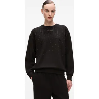 Dámská mikina MIKINA KARL LAGERFELD RHINESTONE RAIN SWEATSHIRT BLACK