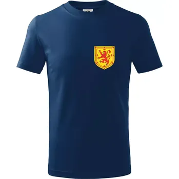 Chlapecké tričko Skotský lev - prso - Tričko dětské bavlněné - 98 cm / 2 roky ( Půlnoční modrá )