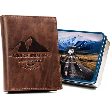 Peněženka Peterson pánská peněženka z přírodní kůže hnědá - muž