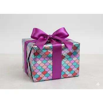 Dárková taška IG Design group Balící papír holografický - Šupiny - růžová 200 x 70 cm